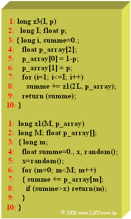 C-Programm z3zur Generierung einer Binomialverteilung